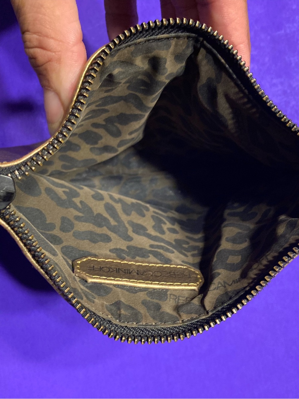 Rebecca Minkoff Metallic Gold Studded Crossbody Bag - Picture 5 of 6
